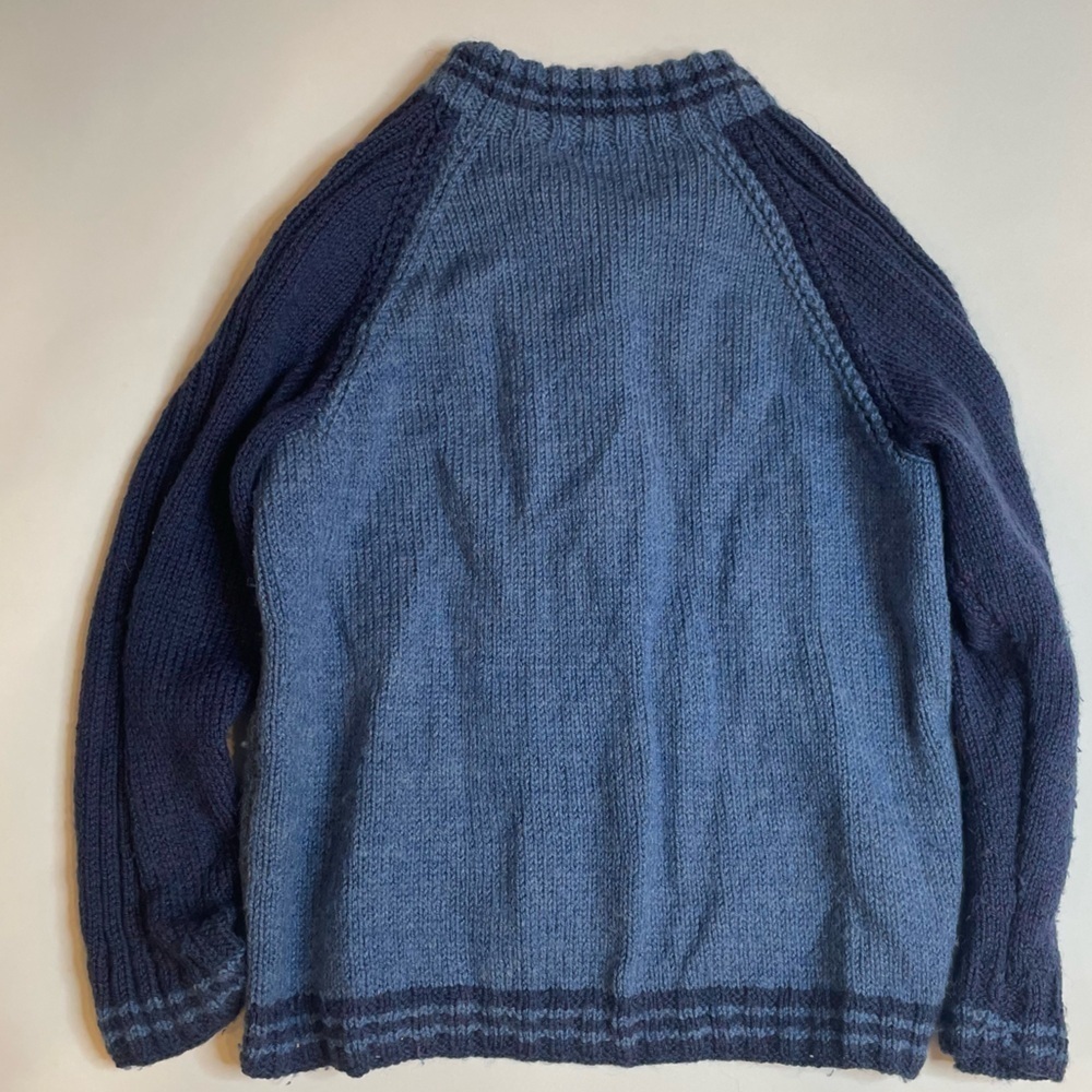 💙 Vintage Italian Collezion Unisex Cardigan – Two-Tone Blue Knit 💙 - Picture 10 of 11